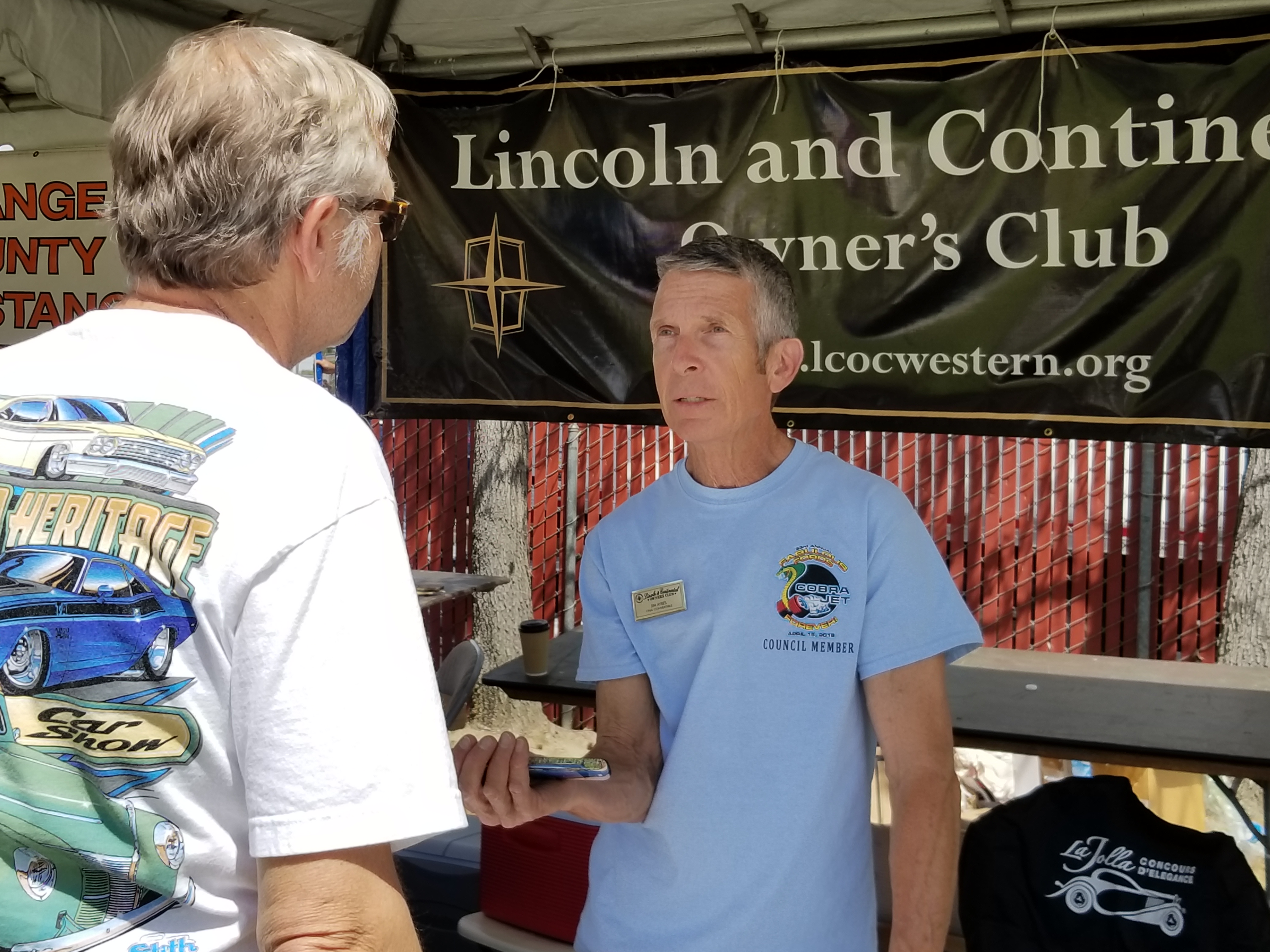 Lcoc Jim Ayres and guest at LCOC Booth | Lincoln and Continental Owner's ...